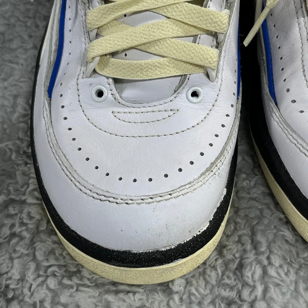 Jordan Air Jordan 2 Retro Low Mens Sneakers 8.5 White Blue Leather DX4401-104